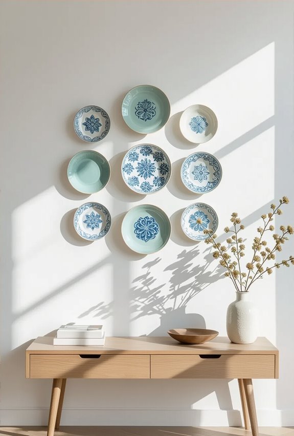 hand painted ceramic plate display