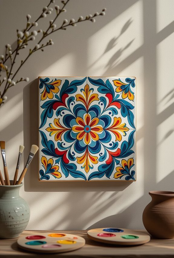 hand painted ceramic tile mosaics