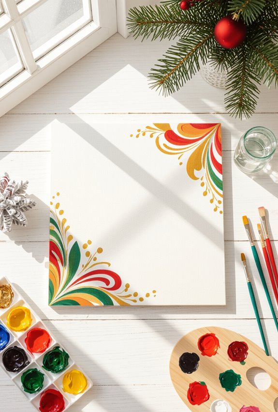 hand painted festive quote art