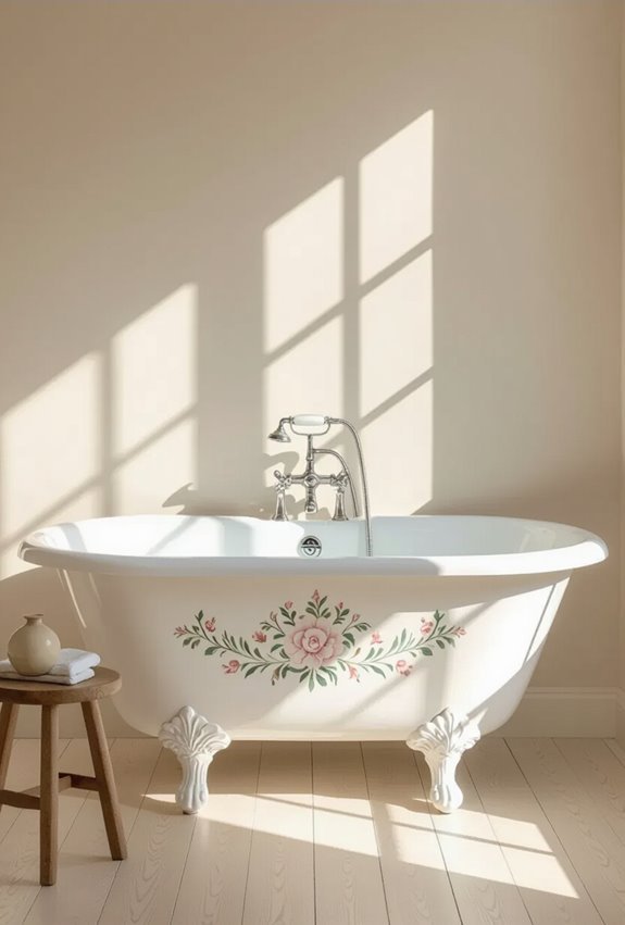 hand painted floral bathtub charm