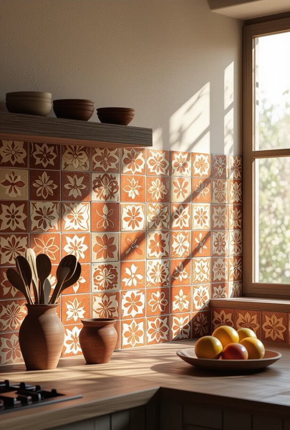 hand painted terracotta tiles charm
