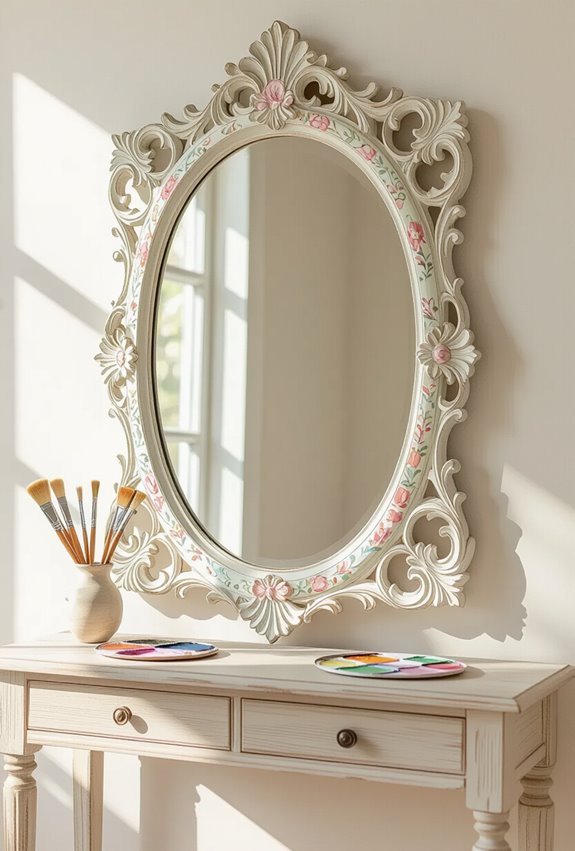 hand painted vintage mirror flair
