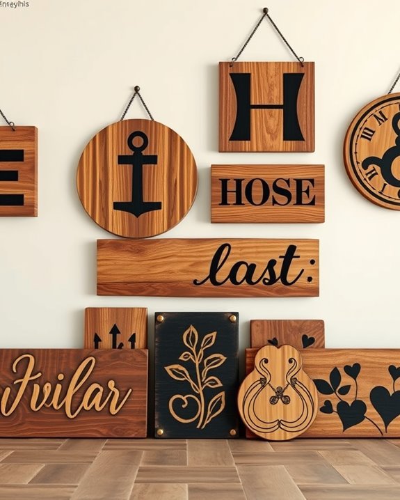 hand painted wooden decor