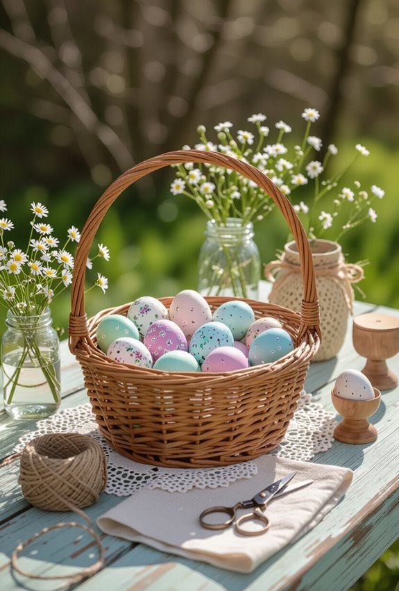 hand painted wooden egg station
