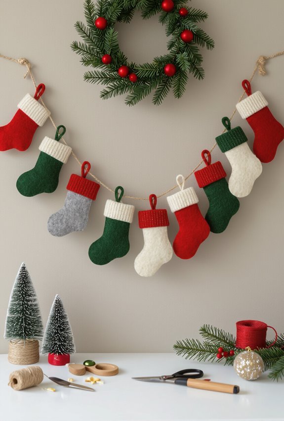 handcrafted colorful felt garlands