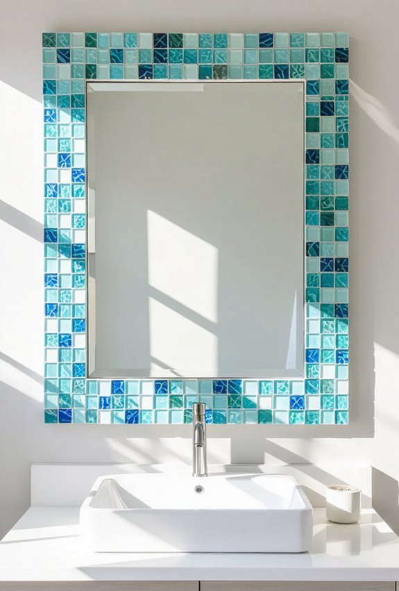 handcrafted colorful mosaic tile frames