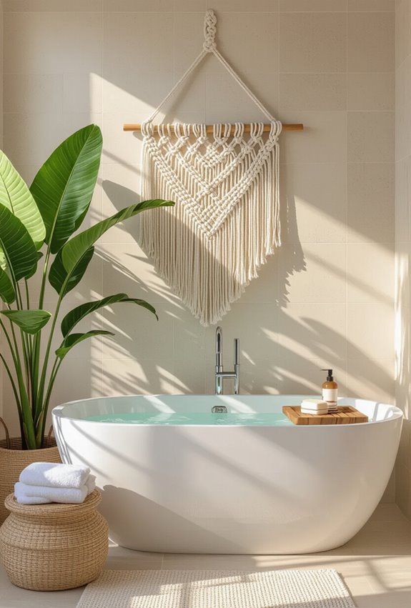 handcrafted macram bathroom accents