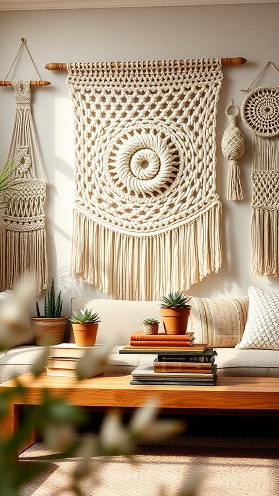 handcrafted macrame wall decor