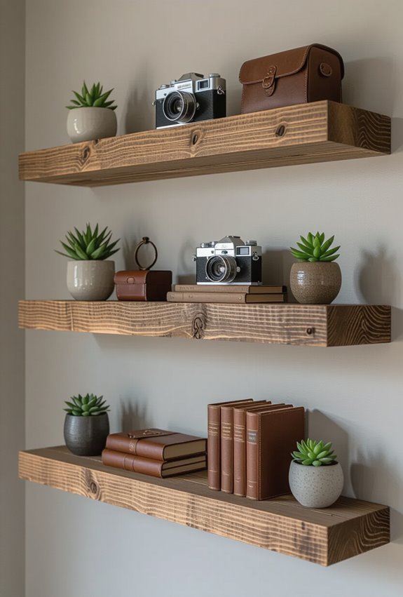 handcrafted reclaimed wood shelves
