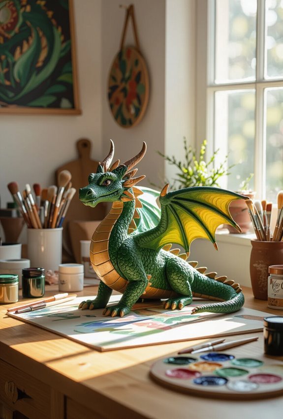 handcrafted textured dragon shadowboxes