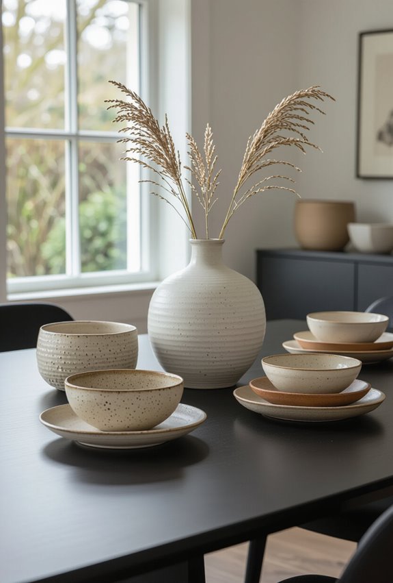 handmade matte ceramic tableware