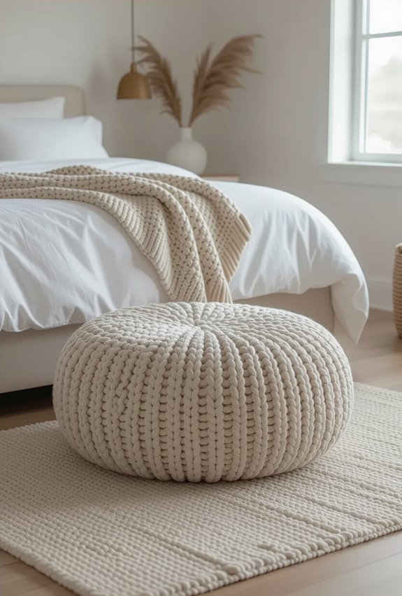 handmade textured storage seating