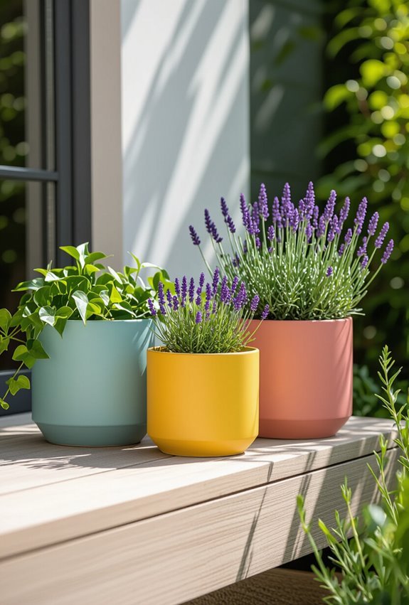 handpainted colorful weatherproof planters