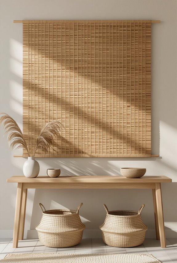 handwoven bamboo textured panels