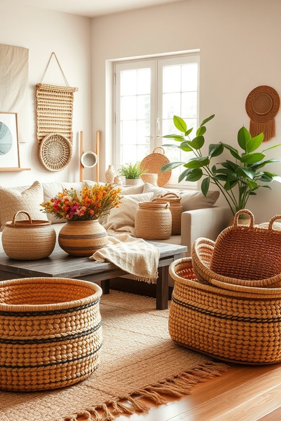 handwoven baskets for organization