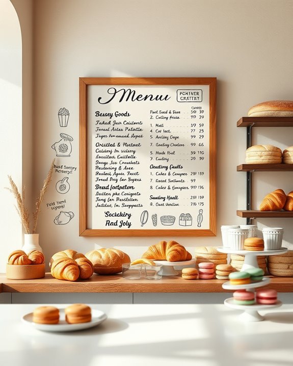 handwritten menu board charm