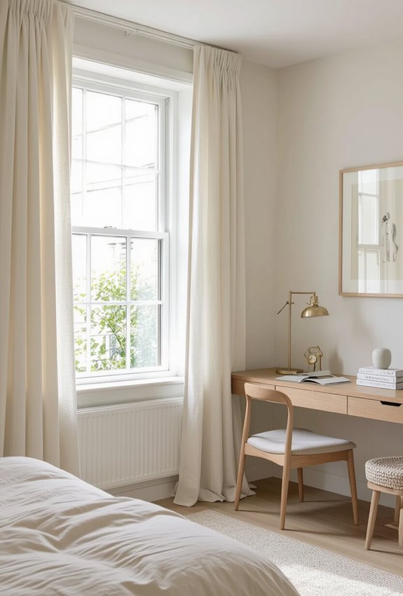 hang curtains near ceiling
