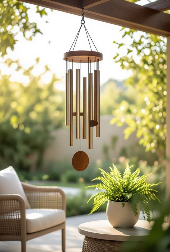 hang melodic chimes near seating