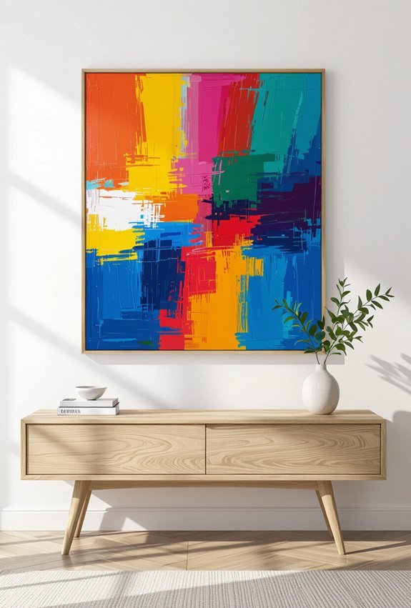hang oversized framed artwork