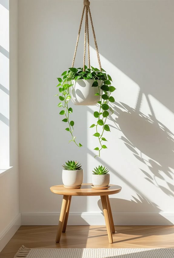 hang planters for vertical greenery