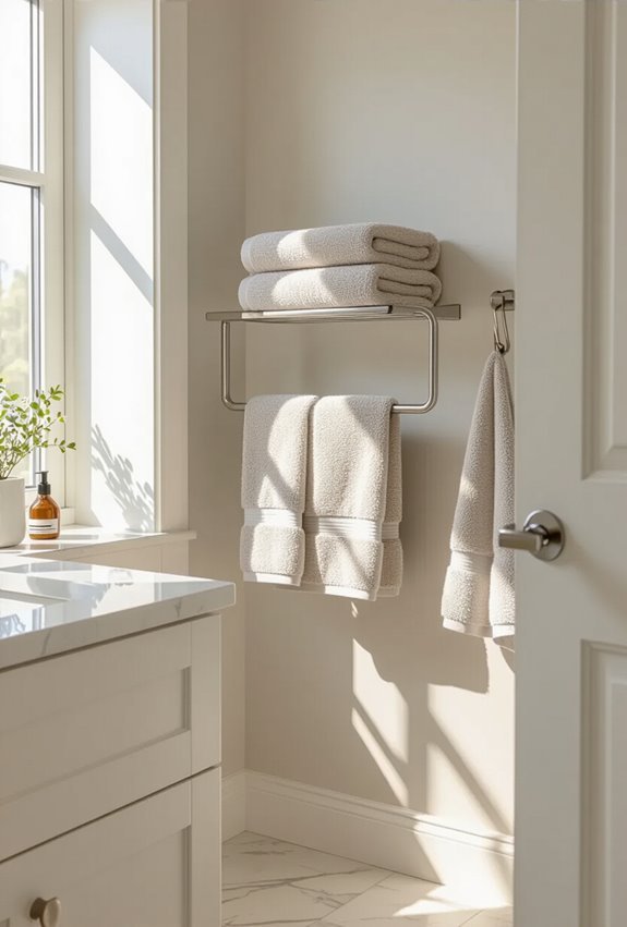hang towels on doors walls