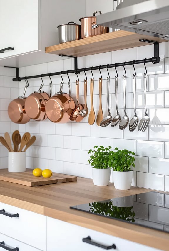 hang vintage hooks and rails