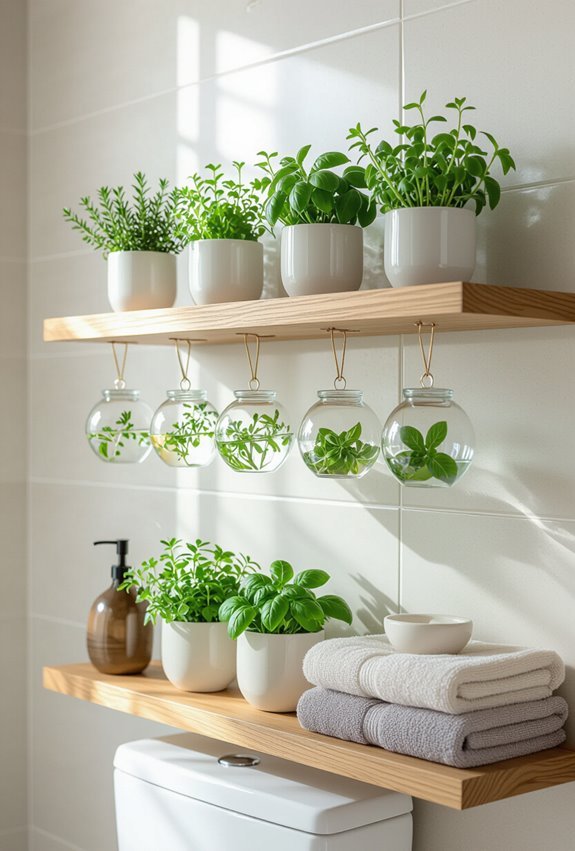 hanging bathroom herb garden