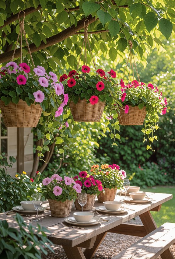 hanging blooms add dimension