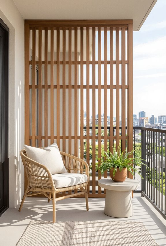 hanging curtains and lattice screens