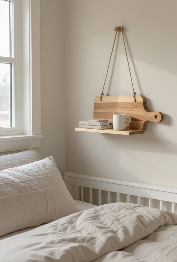 hanging cutting board bedside shelf