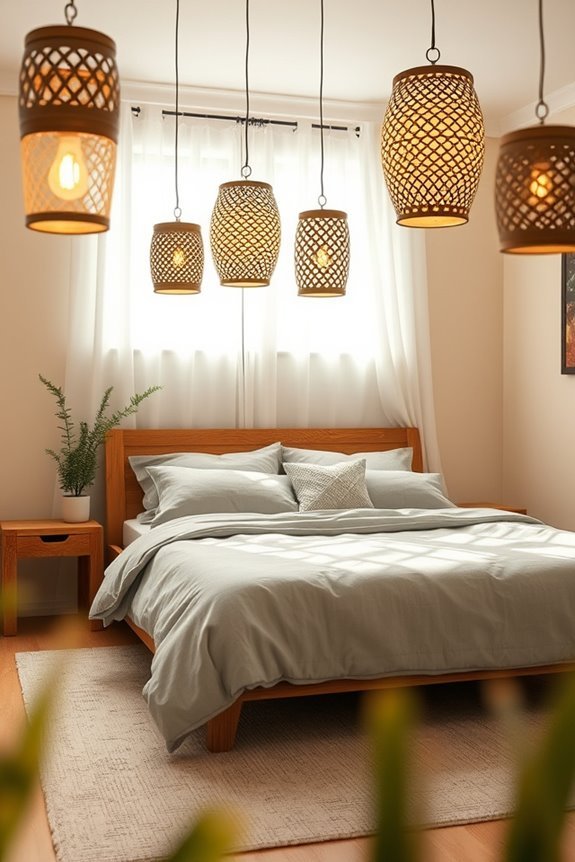 hanging lanterns enhance ambiance