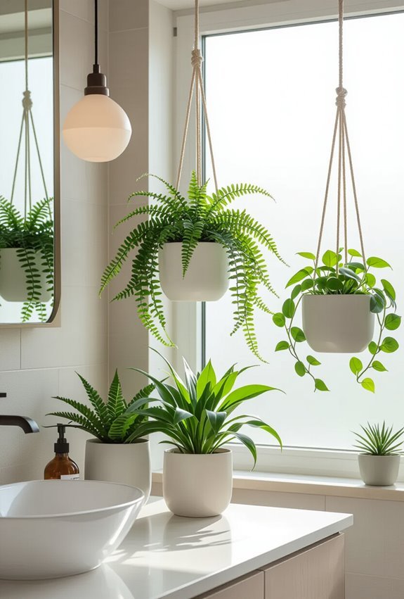 hanging macram bathroom planters