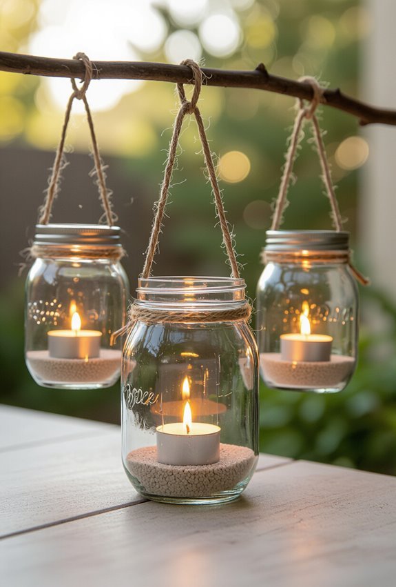 hanging mason jar votives