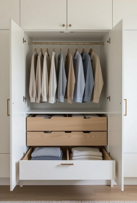 hanging over drawers organized storage