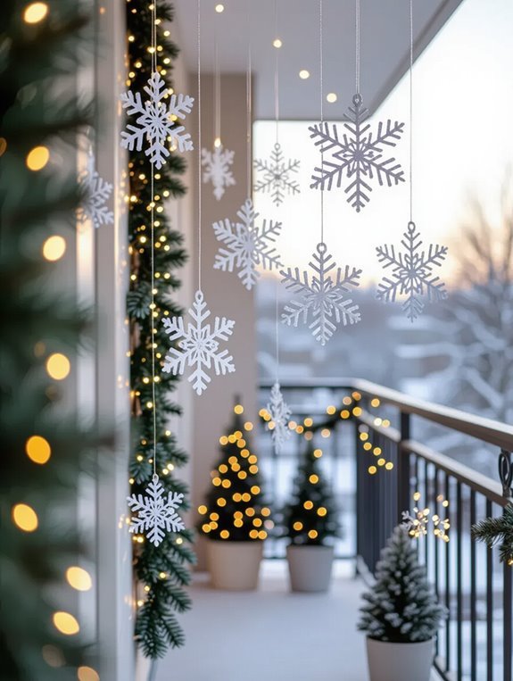 hanging paper snowflake decorations