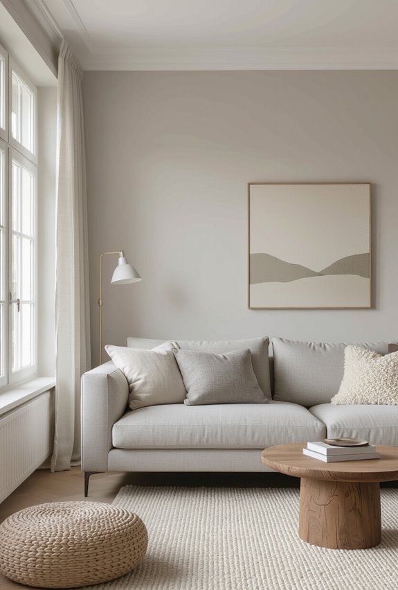 harmonious grey and cream finishes