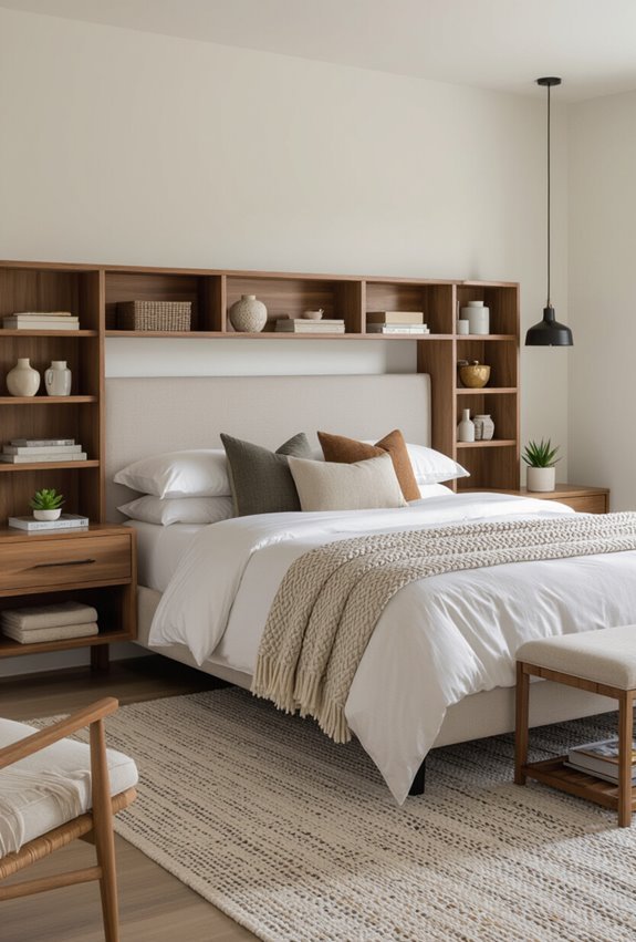 headboard with built in storage