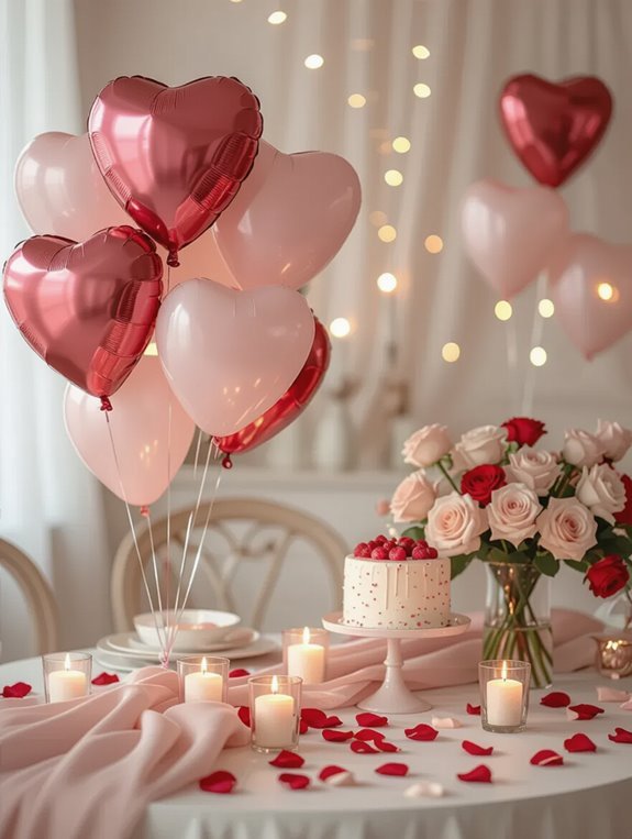 heart shaped balloons enhance romance