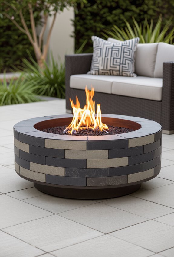 heat resistant tiled fire pit