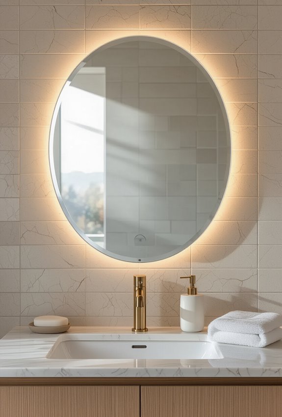 heated anti fog bathroom mirror