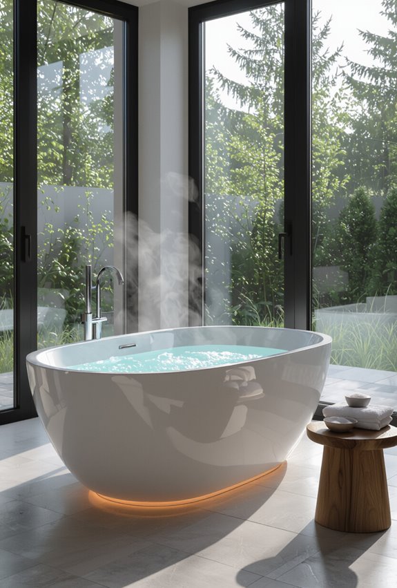 heated freestanding bathtub rim
