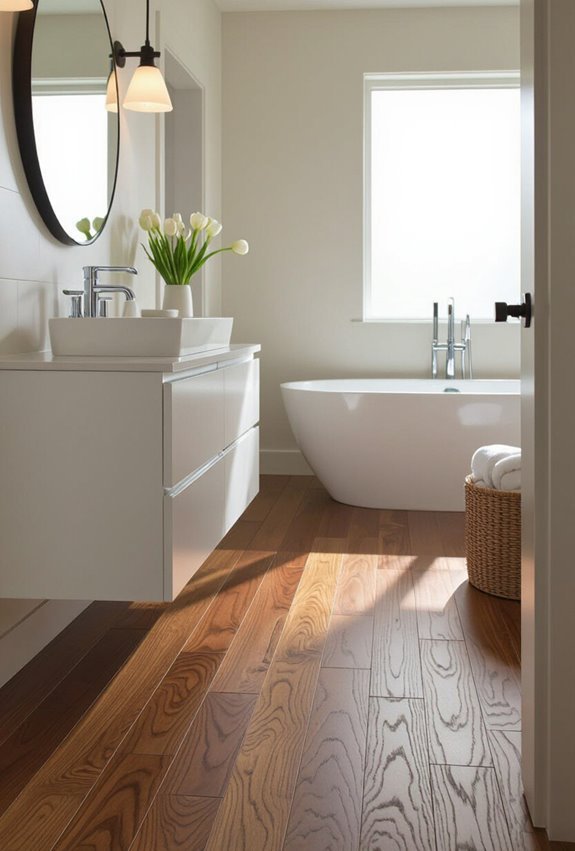 heated walnut mosaic bathroom flooring