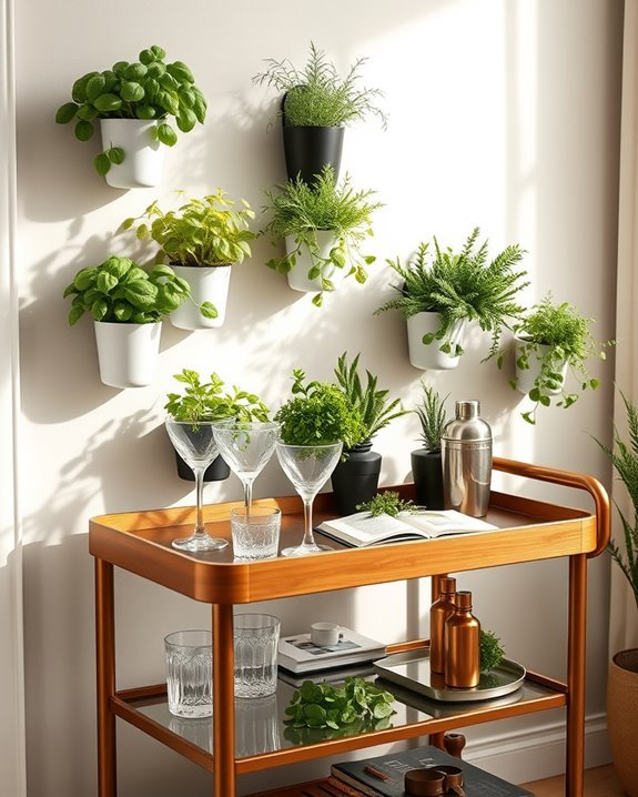 herb garden bar cart