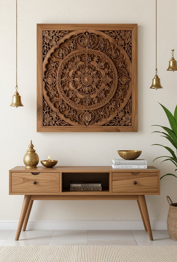 heritage motifs and deity silhouettes
