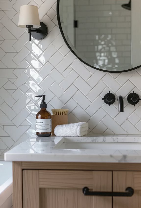 herringbone subway tile movement