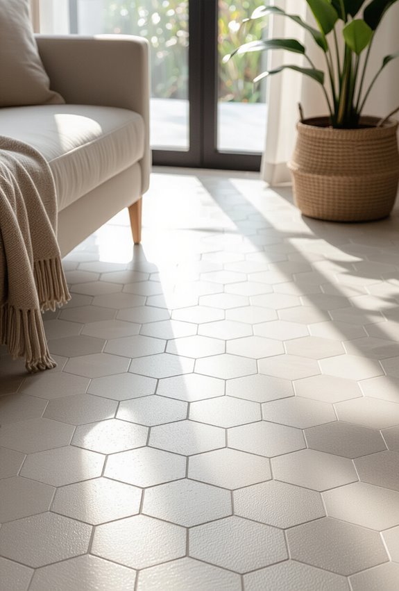 hexagon tiles add geometric flair