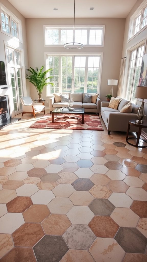 hexagonal tile layout design