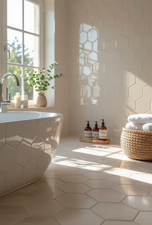 hexagonal tiles create texture