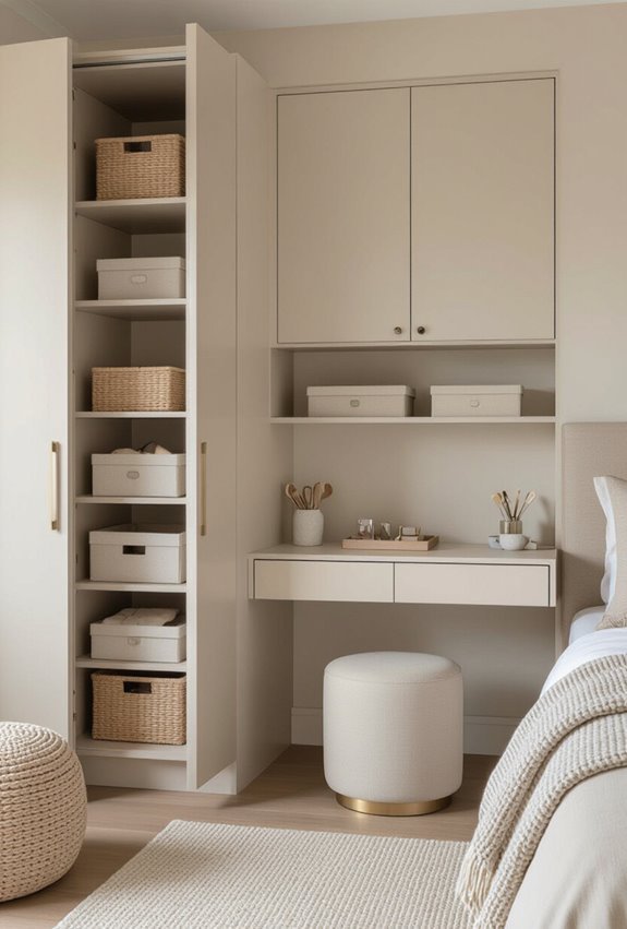 hidden chic bedroom storage