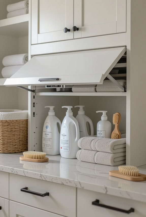 hidden countertop storage for gadgets